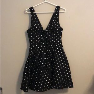 Black & White Polka Dot Dress w Circle Skirt